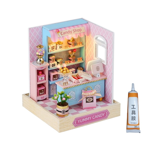 Yokua Wood Atelier Insert Shop Model Dollhouses with Light Unique Handicraft