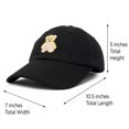 thumbnail image 4 of DALIX Toddler Cute Teddy Bear Hat Cotton Baseball Cap in Black, 4 of 7