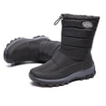 thumbnail image 6 of Busydd Boots for Women Fashion Warm Fleece Lined Winter Boots Casual Solid Color Snow Boots Comfortable Outdoor Mid Calf Boots Round Toe Flat Boots, 6 of 6