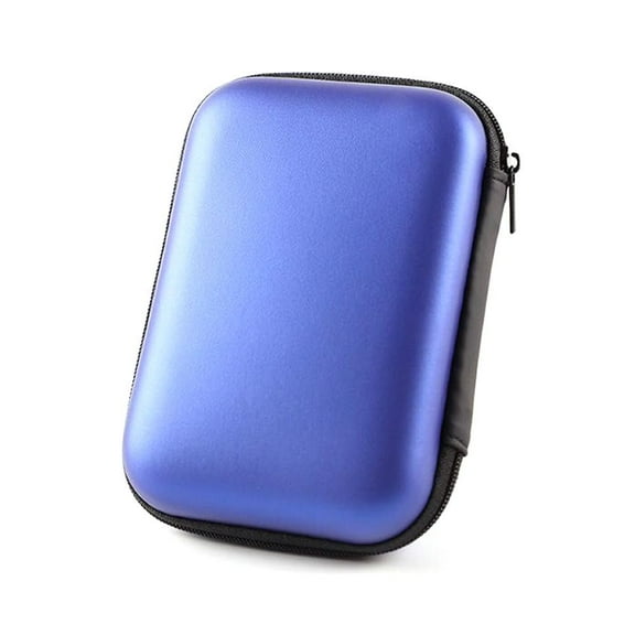 Multifunction Cable Organizer Pouch Case Carry Earphone Bag 2.5" External HDD SSD Box Storage Box Hard Drive Disk Case BLUE