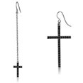 thumbnail image 1 of Alamode TK2816 Boucles d'Oreilles en Acier Inoxydable Noir Clair avec Cristal de Qualité Supérieure en Jet, 1 of 1