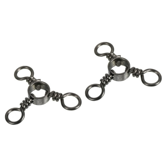 Uxcell 3 Way Swivel, 22lb Stainless Steel Cross Line Terminal Tackle, Black 50 Pack