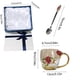 thumbnail image 3 of Taza de Vidrio Esmaltado, Diseño de Cristal Colorido con Cuchara, Taza de Café Resistente al Calor, Taza de Té, Copa de Agua con Decoración de Rosas, 350ml, 15.5x11x17cm para Uso en Hogar u Oficina, 3 of 6