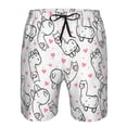 thumbnail image 3 of Goofa Alpacas and Hearts Printed Mens Swim Trunks Summer Quick Dry Short Beach Swimwear Bathing Suits-, 3 of 9