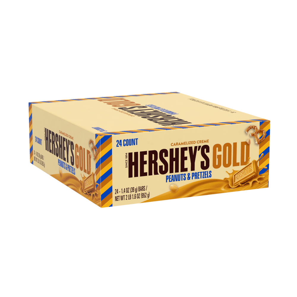HERSHEY'S GOLD Bar, 1.4 Ounce, (24 Count)