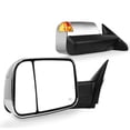 thumbnail image 2 of Pair Power Towing Heated Chrome Side View Mirror for Right Side (Passenger Side) RH and Left Side (Driver Side) LH For 2013 2014 2015 2016 Ram 1500 2500 3500 Manual Towing Rearview Mirror, 2 of 6