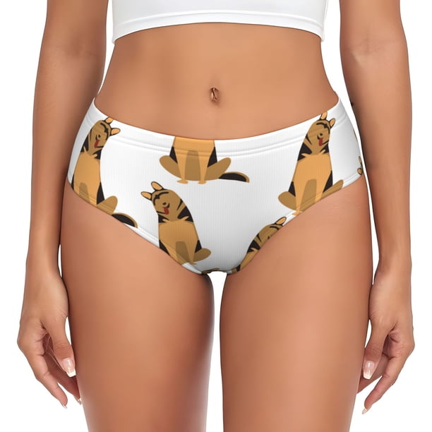 Fotbe German Shepherd Dog Calzones Estampados para Mujer – Ropa Interior de Algodón, Cómoda, Suave y Elástica-4X-Large