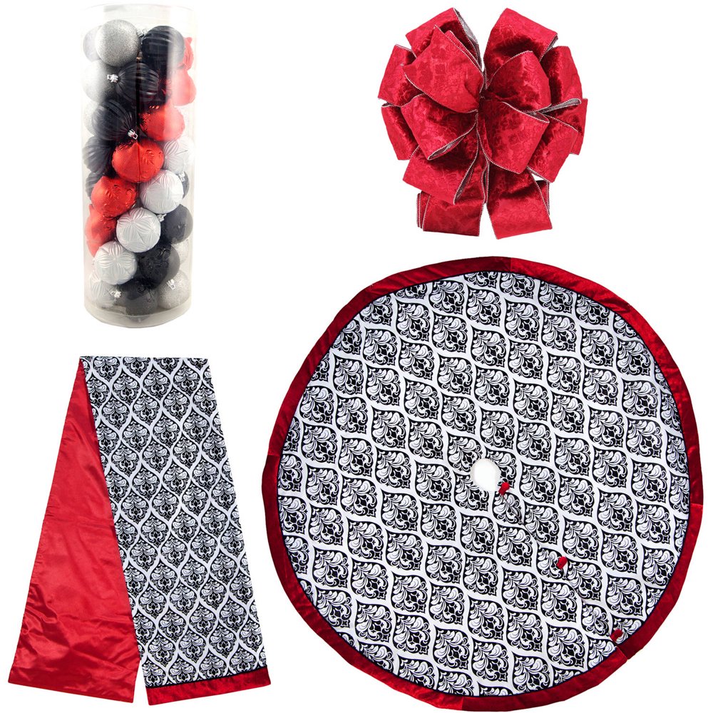 Black and White Christmas Tree Decoration Kit - Walmart.com - Walmart.com