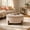 Camel, variant on Christopher Knight Home Round Storage Ottoman with Reversible Lid, Tufted Velvet Coffee Table, Camel