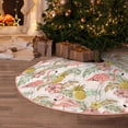 thumbnail image 5 of Fotbe Tropical Pink Flamingo Pineapple Pattern Christmas Tree Skirt, Tree Skirts Plush Christmas Decorations, Christmas Tree Skirts Xmas Decorations Holiday Party Decor-30", 5 of 6