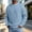 Blue, variant on Mens Sweaters Crew Neck Long Sleeve Solid Color Fashion Loose Thicken Fall Pullover Sweater Green M
