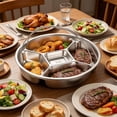 thumbnail image 6 of 5-Compartment Divided Stainless Serving Tray - Food-Grade 304 Meal Prep Platter for & Adults, Rust-Resistant & Dishwasher Safe, Ideal for Side Dishes, Condiments, and Snacks A, 6 of 7