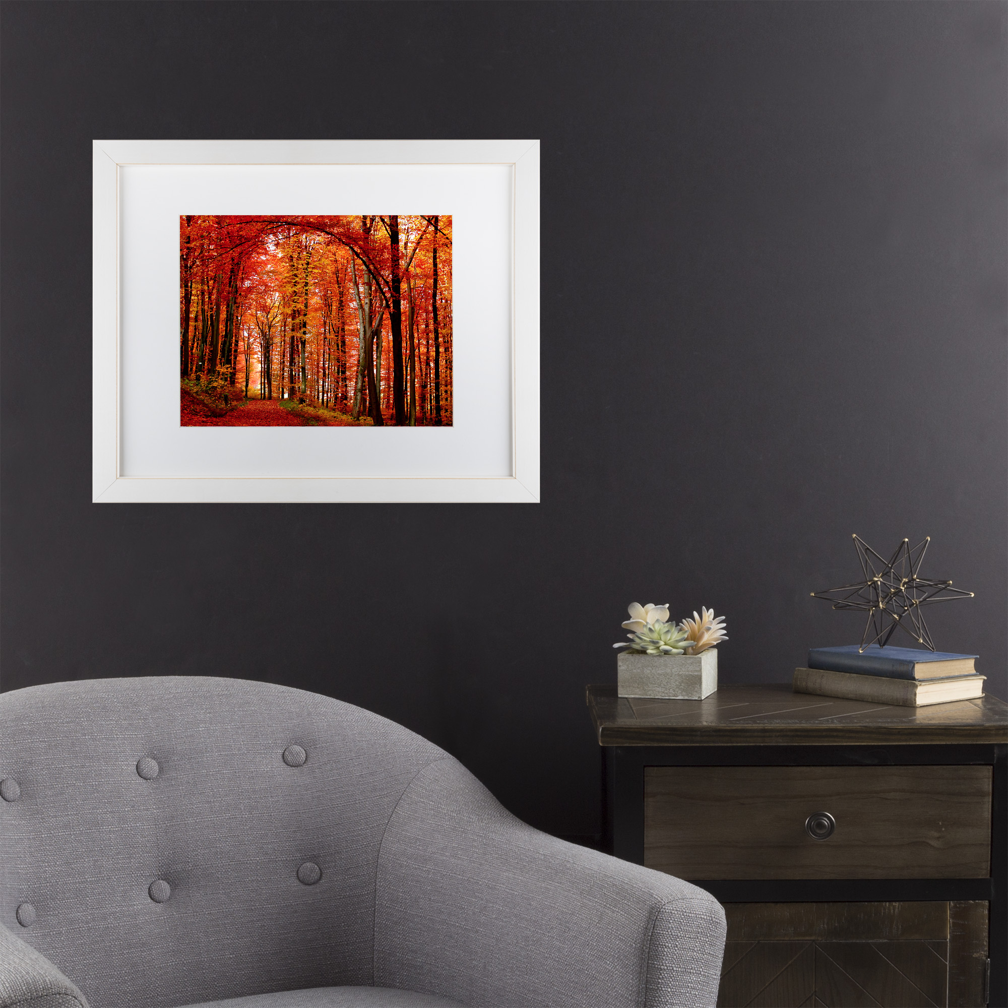 Trademark Fine Art 'The Red Way' Matted Framed Art by Philippe Sainte-Laudy