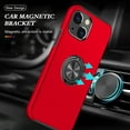 thumbnail image 2 of ELEHOLD for iPhone 15 Plus Ring Stand Case, Hybrid Matte Back Case with 360°Rotatable Ring Holder Kickstand, Shockproof Magnetic Protective Case for iPhone 15 Plus,Red, 2 of 7