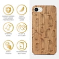 thumbnail image 4 of Case Yard Wooden Case Outside Soft TPU Silicone, Slim Fit Shockproof Wood Protective Phone Cover for Girls Boys Men and Women, Supports Wireless Charging Penguin Pattern Design case for iPhone-SE, 4 of 7