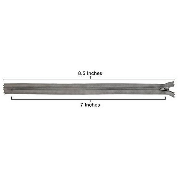 YKK #3 Coil Zipper, 7 inch Length, Pearly Grey 577 (100 Pack)