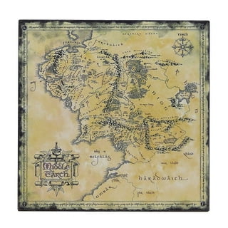 Map of Middle Earth The Lord of The Rings Poster for Bar Office Room Wall  Print Home Decoration Frameless Gift Frameless Gift 12 x 18 inch(30cm x  46cm) 