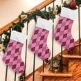 thumbnail image 7 of GZHJMY Pink Argyle Christmas Stockings 1PCS, Large Xmas Stockings Gift Decorations and Party Supplies,Used for Fireplace Decoration Socks Christmas Tree Decoration, 7 of 7