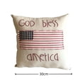 thumbnail image 3 of God Bless America Patriotic Throw Pillow, 12x12 Inch Primitive Rustic Independence Day Decorative Cushion, Handcrafted Style American Flag Pillow for Farmhouse Home Decor, 3 of 6