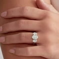 thumbnail image 4 of Jewelerix Oval Cut Three Stone Engagement Ring White Gold Plated Vintage Setting with Simulated Diamond Classic Anniversary or Wedding Ring, 4 of 7