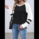 thumbnail image 5 of Sudadera de Larga para Mujer, con Bloques de Color, Informal, para Otoño. Negro L, 5 of 7