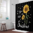 thumbnail image 5 of Sunflower Leaves Fabric Shower Curtain Spring Floral Black Washable Shower Curtains for Bathroom, Waterproof Bath Curtain with Hooks Home Decor 72x84in, 5 of 8