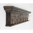 thumbnail image 7 of Home Wall Decorative Antique Brass Hardware 6 Hook Coat Rack - Black, 7 of 7