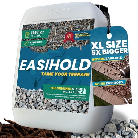 Easihold Rock Glue 1.3 Gallon Gravel Binder for Pea Gravel, Mulch & Stones Ready-to-Use Gravel Lockdown