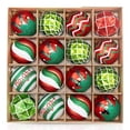 thumbnail image 1 of Fiudx Adornos Navideños, Bolas Decorativas de Diseño Festivo, Esferas Brillantes de Vidrio Duradero, Juegos de Purpurina En Patrones Únicos, para Colgar En Árbol, Regalo para Celebraciones Familiares, 1 of 5