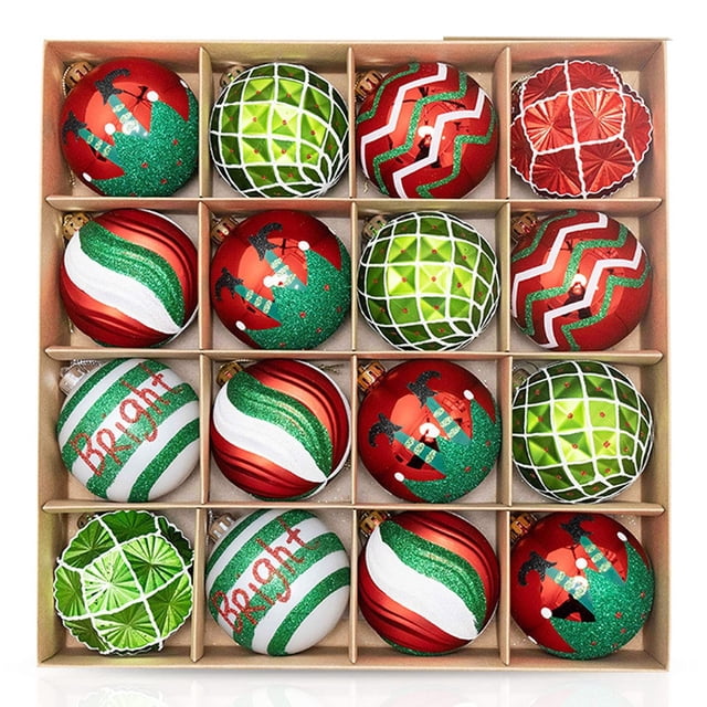 Fiudx Adornos Navideños, Bolas Decorativas de Diseño Festivo, Esferas Brillantes de Vidrio Duradero, Juegos de Purpurina En Patrones Únicos, para Colgar En Árbol, Regalo para Celebraciones Familiares