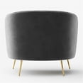 thumbnail image 2 of Pemberly Row Barrel Steel and Velvet Accent Chair with Gold Legs in Gray, 2 of 6