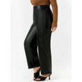 thumbnail image 2 of Plus Size Faux Leather Straight Pull On Pants, 2 of 4