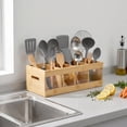 thumbnail image 3 of Sentryse Utensil Holder for Kitchen Counter, Extra Large Kitchen Utensil Organizer with 8 Compartments, Wooden Utensil Holder with Diatomite Base, 3 of 9