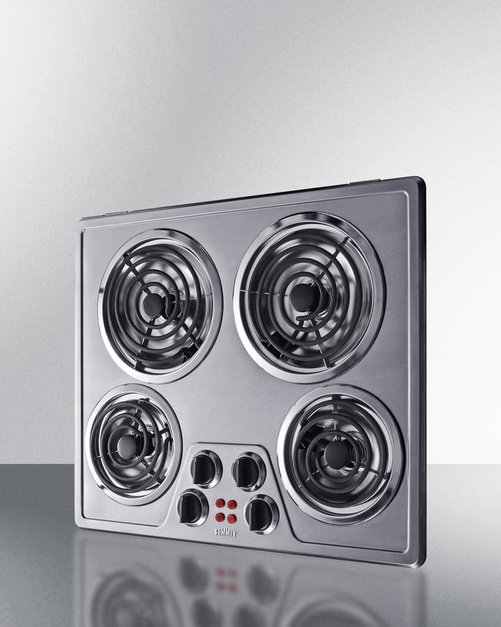 24" Wide 240V 4-Burner Coil Cooktop