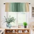 thumbnail image 5 of 3 Piece Kitchen Curtains and Valances Set Sage Green Yellow Ombre Cafe Curtains 36 Inch Length Farmhouse Modern Gradient Art Valance & Tier Curtain for Living Room Bedroom Window 54"x18"+27"x36"*2, 5 of 6