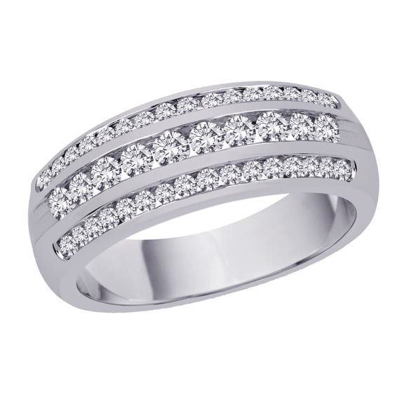 14K White Gold 1/2 ct. Diamond Anniversary Ring (Higher Quality)