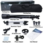 Telescope for Adults with 3 Rotatable Eyepieces, 700mm HD High Powered Astronomy Telescope, 70mm Large Aperture Optics Telescope for Moon Viewing, Outdoor Scenery Watching