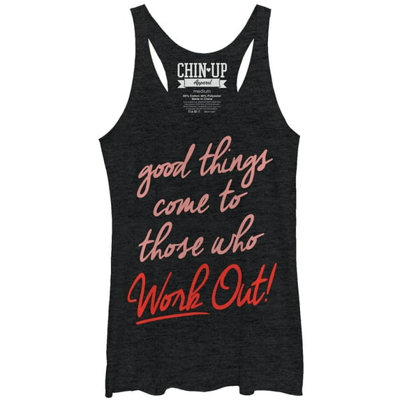 Women's CHIN UP Good Things  Racerback Tank Top Black Heather X Large