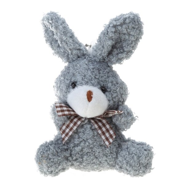 Mini llavero de conejo de peluche para mujer, adorno de 5 pulgadas, decoraciones de bolso, mochila de estudiante escolar, colgante de felpa E65D