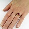 thumbnail image 4 of 3Ct Oval Cut Lab-Created Red Ruby Bezel Set Women's Engagement Ring 14k Yellow Gold Plated Silver, 4 of 4