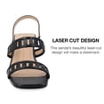 thumbnail image 3 of Journee Collection Womens Ismay Laser Cut Sling Back Block Heel Sandals, 3 of 7