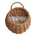 thumbnail image 2 of Outdoor Rattan Woven Hanging Basket Wall Mounted Planter Basket Flower Pot Natural Wicker Rattan Plant Flower Pot Home Garden Wedding Hanging Wall Decorations,Brown, 2 of 6