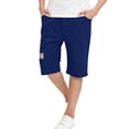 thumbnail image 2 of FSYBOA Boys Cargo Shorts, Elastic Waist School Casual Knee Length Kids Summer Shorts Navy Size 5-6T, 2 of 8
