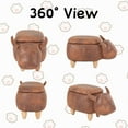 thumbnail image 5 of Multifunctional Footrest PU Leather Stuffed Animal Storage Ottoman, Brown, 5 of 8