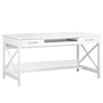 thumbnail image 1 of Pemberly Row Contemporary Wood 59.5" Writing Desk in White Finish, 1 of 6