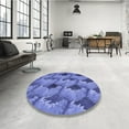 thumbnail image 3 of Ahgly Company Indoor Round Patterned Sky Blue Dress Blue Area Rugs, 6' Round, 3 of 6