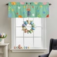 thumbnail image 3 of Valance Curtains for Kitchen Windows Watercolor Easter Egg Rabbit on Green Rod Pocket Valance Spring Flower Short Window Curtain Topper for Bedroom Living Room Bathroom 54x18in,1&nbsp;Panel, 3 of 9