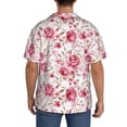 thumbnail image 5 of Vsdgher Rose Flowers Print Men's Wrinkle Free Untucked Cuban Shirt Business Casual Button Down Shirts Short Sleeve Shirt, 5 of 7
