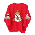 thumbnail image 2 of Womens Halloween Sweatshirts Casual Long Sleeve Cute Halloween Ghost Printed Winter Sweaters Loose Crewneck Pullover Blouses Ladies Halloween Costumes, 2 of 5