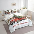 thumbnail image 3 of Manfei Christmas Farmhouse Truck Bedding Comforter Set 7pcs, Xmas Tree Queen Bedding Sets, Teenager Kids Boys Girls Reversible Queen Sheet Sets, Breathable Home Decor, 3 of 7